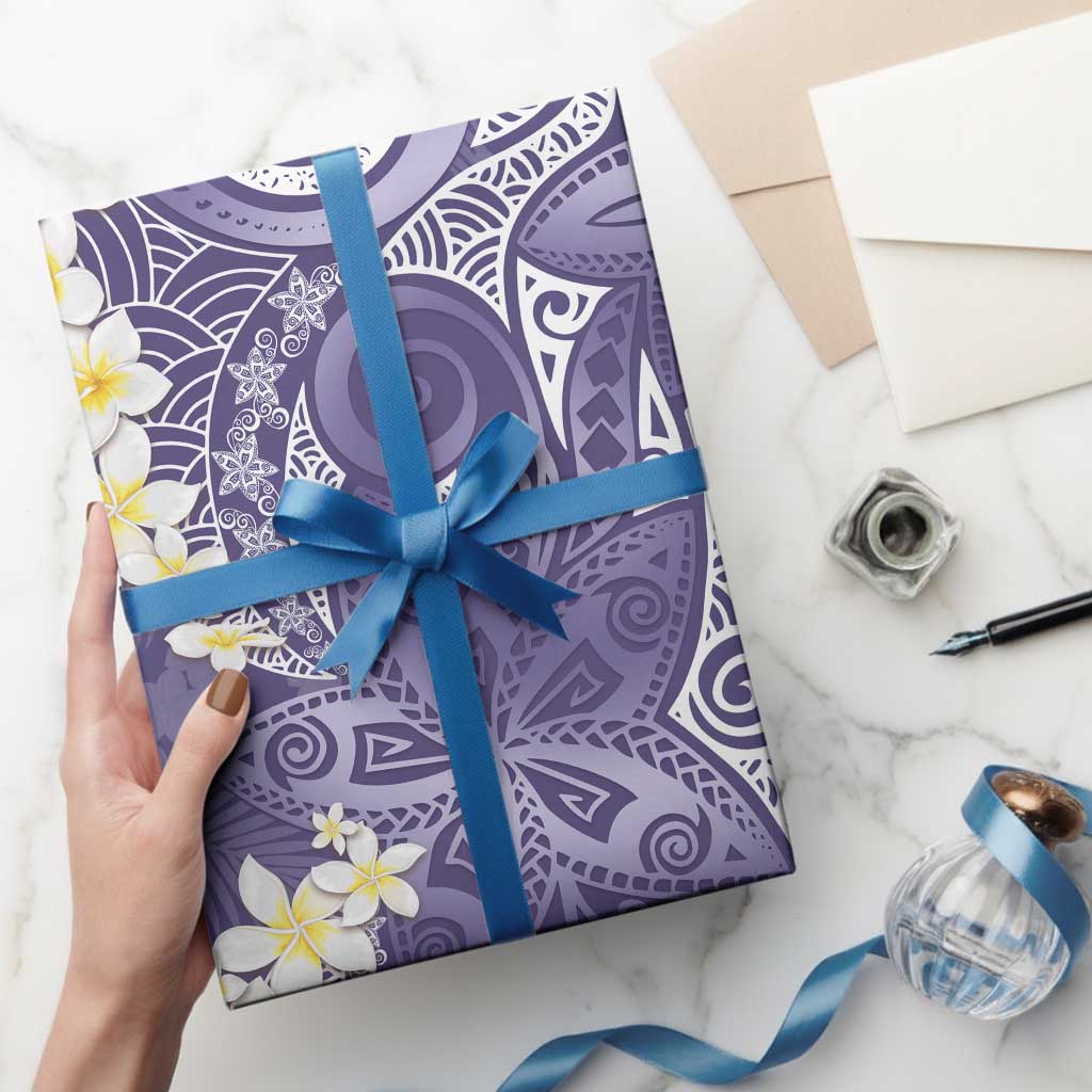 Violet Polynesian Tribal Frangipani Tropical Vibe Wrapping Paper LT14 - Polynesian Pride