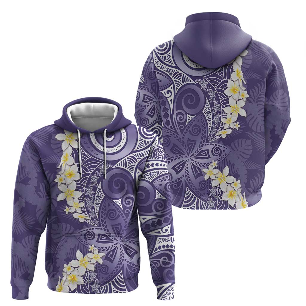 Violet Polynesian Tribal Frangipani Tropical Vibe Zip Hoodie LT14 - Polynesian Pride