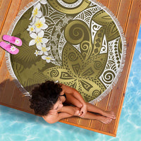 Gold Polynesian Tribal Frangipani Tropical Vibe Beach Blanket LT14 - Polynesian Pride