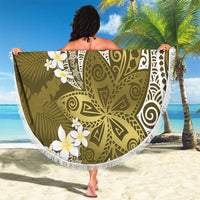 Gold Polynesian Tribal Frangipani Tropical Vibe Beach Blanket LT14 - Polynesian Pride