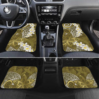 Gold Polynesian Tribal Frangipani Tropical Vibe Car Mats LT14 Set 4pcs Gold - Polynesian Pride