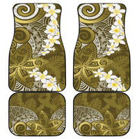 Gold Polynesian Tribal Frangipani Tropical Vibe Car Mats LT14 - Polynesian Pride