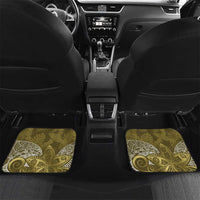 Gold Polynesian Tribal Frangipani Tropical Vibe Car Mats LT14 Set 2pcs - Back Gold - Polynesian Pride