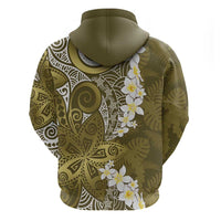 Gold Polynesian Tribal Frangipani Tropical Vibe Hoodie LT14 - Polynesian Pride