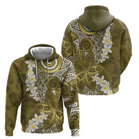 Gold Polynesian Tribal Frangipani Tropical Vibe Hoodie LT14 - Polynesian Pride