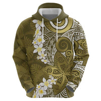Gold Polynesian Tribal Frangipani Tropical Vibe Hoodie LT14 - Polynesian Pride