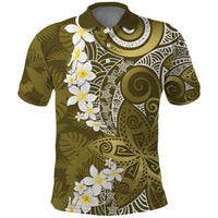 Gold Polynesian Tribal Frangipani Tropical Vibe Polo Shirt LT14 Gold - Polynesian Pride