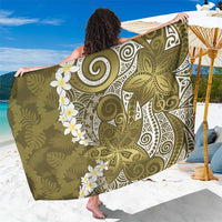 Gold Polynesian Tribal Frangipani Tropical Vibe Sarong LT14 One Size 44 x 66 inches Gold - Polynesian Pride