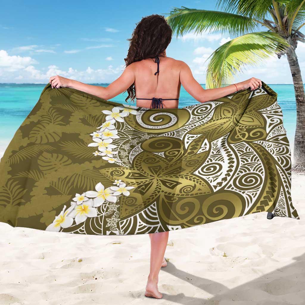 Gold Polynesian Tribal Frangipani Tropical Vibe Sarong LT14 - Polynesian Pride