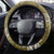 Gold Polynesian Tribal Frangipani Tropical Vibe Steering Wheel Cover