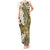 Gold Polynesian Tribal Frangipani Tropical Vibe Tank Maxi Dress