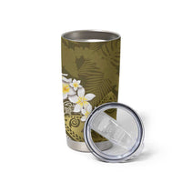 Gold Polynesian Tribal Frangipani Tropical Vibe Tumbler Cup LT14 - Polynesian Pride