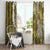 Gold Polynesian Tribal Frangipani Tropical Vibe Window Curtain