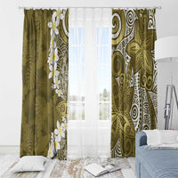Gold Polynesian Tribal Frangipani Tropical Vibe Window Curtain LT14 - Polynesian Pride