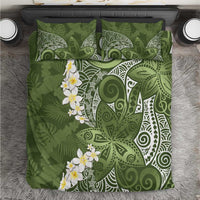 Green Polynesian Tribal Frangipani Tropical Vibe Bedding Set LT14 Green - Polynesian Pride