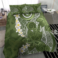 Green Polynesian Tribal Frangipani Tropical Vibe Bedding Set LT14 - Polynesian Pride
