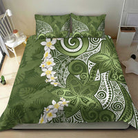 Green Polynesian Tribal Frangipani Tropical Vibe Bedding Set LT14 - Polynesian Pride
