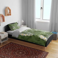 Green Polynesian Tribal Frangipani Tropical Vibe Bedding Set LT14 - Polynesian Pride