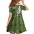 Green Polynesian Tribal Frangipani Tropical Vibe Family Matching Mermaid Dress and Hawaiian Shirt