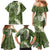 Green Polynesian Tribal Frangipani Tropical Vibe Family Matching Mermaid Dress and Hawaiian Shirt