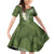 Green Polynesian Tribal Frangipani Tropical Vibe Family Matching Off Shoulder Short Dress and Hawaiian Shirt