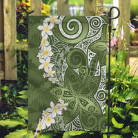 Green Polynesian Tribal Frangipani Tropical Vibe Garden Flag LT14 Garden Flag Green - Polynesian Pride