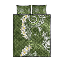 Green Polynesian Tribal Frangipani Tropical Vibe Quilt Bed Set LT14 - Polynesian Pride