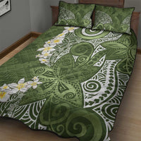 Green Polynesian Tribal Frangipani Tropical Vibe Quilt Bed Set LT14 - Polynesian Pride