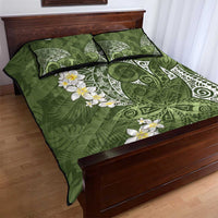 Green Polynesian Tribal Frangipani Tropical Vibe Quilt Bed Set LT14 - Polynesian Pride