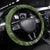 Green Polynesian Tribal Frangipani Tropical Vibe Steering Wheel Cover