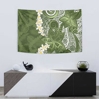 Green Polynesian Tribal Frangipani Tropical Vibe Tapestry LT14 - Polynesian Pride