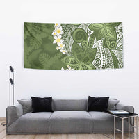 Green Polynesian Tribal Frangipani Tropical Vibe Tapestry LT14 - Polynesian Pride