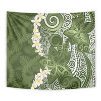 Green Polynesian Tribal Frangipani Tropical Vibe Tapestry LT14 - Polynesian Pride