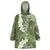 Green Polynesian Tribal Frangipani Tropical Vibe Wearable Blanket Hoodie