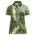 Green Polynesian Tribal Frangipani Tropical Vibe Women Polo Shirt