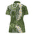 Green Polynesian Tribal Frangipani Tropical Vibe Women Polo Shirt