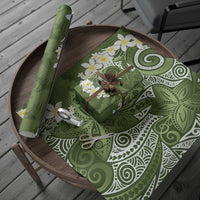 Green Polynesian Tribal Frangipani Tropical Vibe Wrapping Paper LT14 - Polynesian Pride