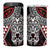 Red Aotearoa Niho Taniwha 4 in 1 Can Cooler Tumbler Maori Mythology Tooth - Taniko Motifs