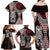 Red Aotearoa Niho Taniwha Family Matching Off Shoulder Maxi Dress and Hawaiian Shirt Maori Mythology Tooth - Taniko Motifs