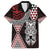 Red Aotearoa Niho Taniwha Family Matching Puletasi and Hawaiian Shirt Maori Mythology Tooth - Taniko Motifs