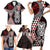 Red Aotearoa Niho Taniwha Family Matching Short Sleeve Bodycon Dress and Hawaiian Shirt Maori Mythology Tooth - Taniko Motifs