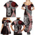 Red Aotearoa Niho Taniwha Family Matching Summer Maxi Dress and Hawaiian Shirt Maori Mythology Tooth - Taniko Motifs