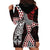 Red Aotearoa Niho Taniwha Hoodie Dress Maori Mythology Tooth - Taniko Motifs