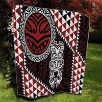 Red Aotearoa Niho Taniwha Quilt Maori Mythology Tooth - Taniko Motifs LT14 - Polynesian Pride