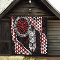 Red Aotearoa Niho Taniwha Quilt Maori Mythology Tooth - Taniko Motifs LT14 - Polynesian Pride