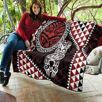 Red Aotearoa Niho Taniwha Quilt Maori Mythology Tooth - Taniko Motifs LT14 - Polynesian Pride