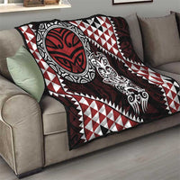Red Aotearoa Niho Taniwha Quilt Maori Mythology Tooth - Taniko Motifs LT14 - Polynesian Pride