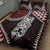 Red Aotearoa Niho Taniwha Quilt Bed Set Maori Mythology Tooth - Taniko Motifs