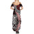 Red Aotearoa Niho Taniwha Summer Maxi Dress Maori Mythology Tooth - Taniko Motifs