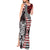 Red Aotearoa Niho Taniwha Tank Maxi Dress Maori Mythology Tooth - Taniko Motifs